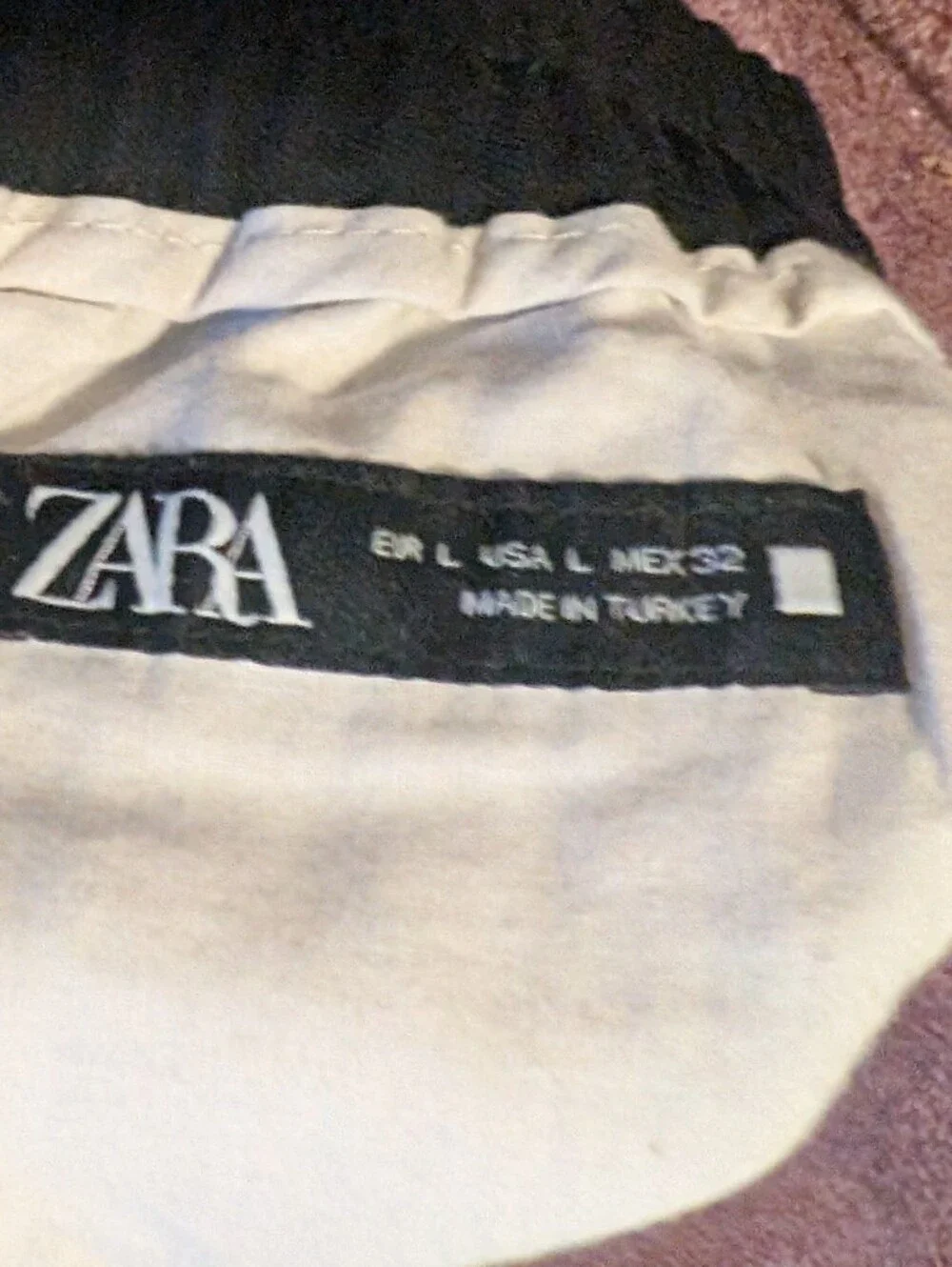 Zara Black Drawstring Pants Size L Relaxed Straight Leg 4 Pockets Pull On